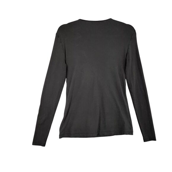 MM LAFLEUR The Octavia Top Black Faux Wrap Long Sleeve Minimalist SIZE XS - Picture 3 of 11